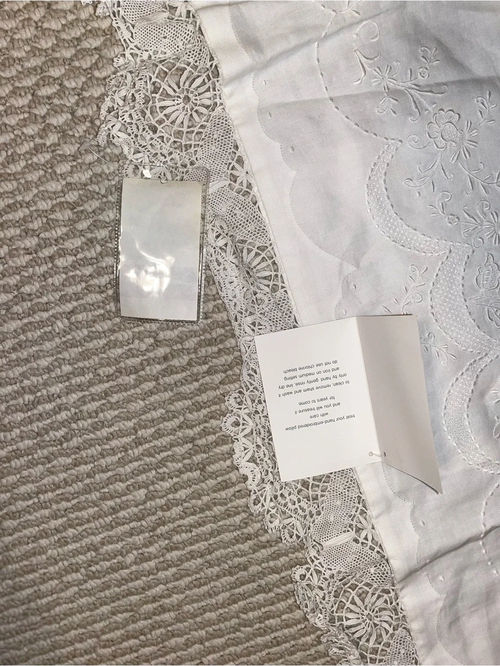 New Paper White King Size Hand Embroidery White Pillow Sham Case set of 2